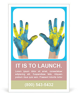 World paints on hands Ad Template