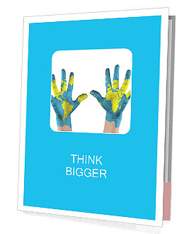 World paints on hands Presentation Folder