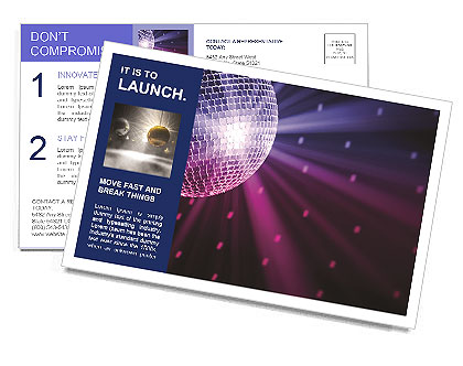 Disco ball Postcard Template