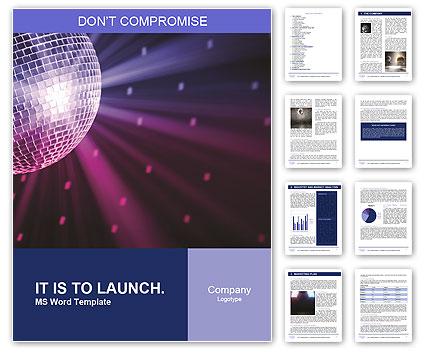 Disco ball Word Template