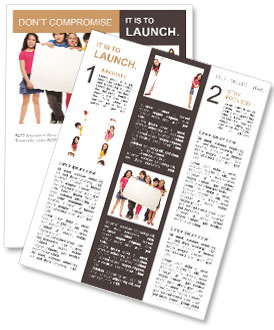 Children hold a presentation Newsletter Template