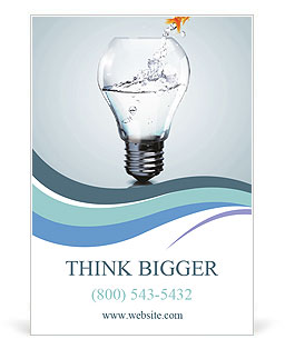 Goldfish in light bulb dabble Ad Template