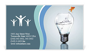 Goldfish in light bulb dabble Business Card Template