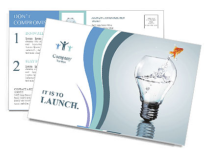 Goldfish in light bulb dabble Postcard Template