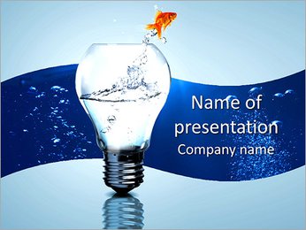 Goldfish in light bulb dabble PowerPoint Template
