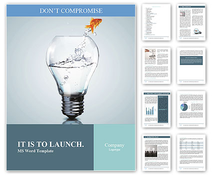 Goldfish in light bulb dabble Word Template