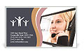 Cute girl smiling with support from the monitor Business Card Template
