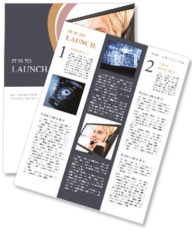 Cute girl smiling with support from the monitor Newsletter Template