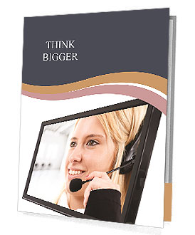 Cute girl smiling with support from the monitor Presentation Folder