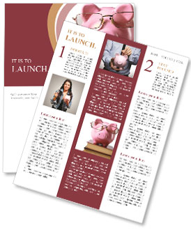 Toy pig with glasses Newsletter Template