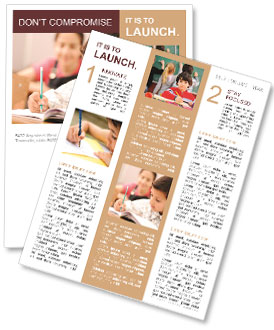 Schoolchild learns to write Newsletter Template