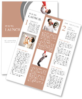 Man shouting into a megaphone Newsletter Template