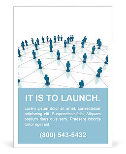 Illustration of social network Ad Template