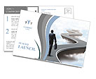 Businessman climbs up the mountain the hard way Postcard Template