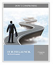 Businessman climbs up the mountain the hard way Word Template