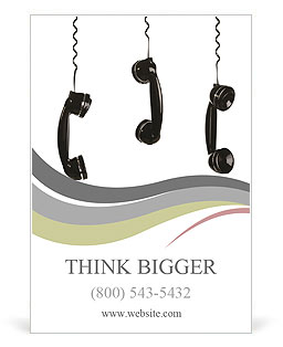 Old-fashioned telephone handset Ad Template