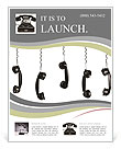 Old-fashioned telephone handset Flyer Template