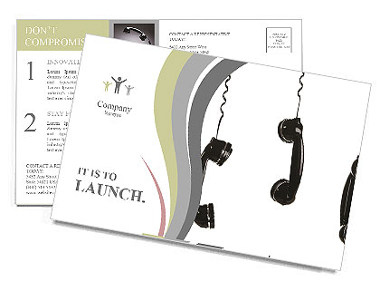 Old-fashioned telephone handset Postcard Template