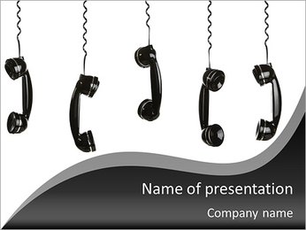 Old-fashioned telephone handset PowerPoint Template