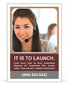 Beautiful girl smiling, working in a support service Ad Template