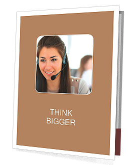 Beautiful girl smiling, working in a support service Presentation Folder