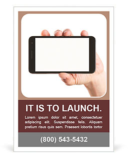 A hand is holding a modern mobile phone Ad Template