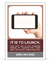 A hand is holding a modern mobile phone Ad Template