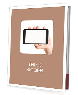 A hand is holding a modern mobile phone Presentation Folder