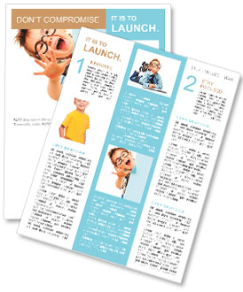 Picture a little boy with glasses Newsletter Template