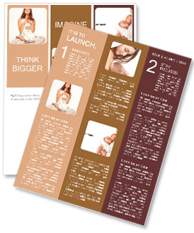 Young mother with a child meditates Newsletter Template