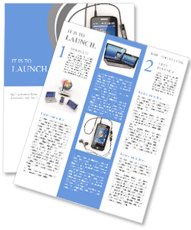 Mobile phone plays music Newsletter Template