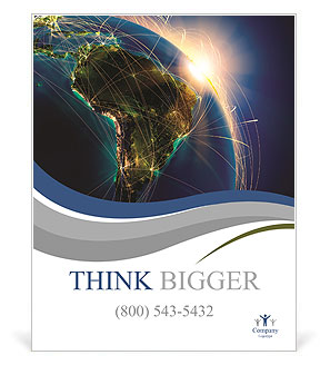 Planet Earth at Night Poster Template