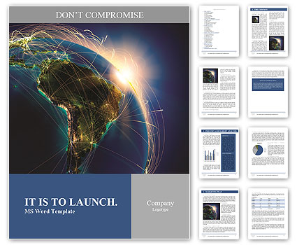 Planet Earth at Night Word Template