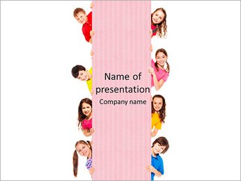 A group of children peeping PowerPoint Template