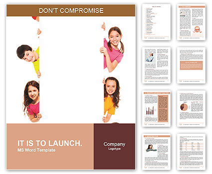 A group of children peeping Word Template