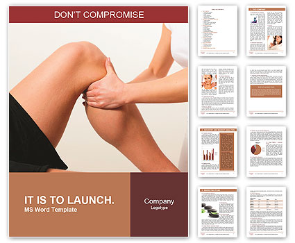 Masseur rubs his leg Word Template