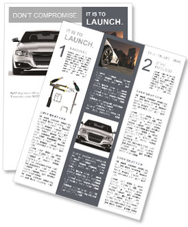 Silver car on a white background Newsletter Template