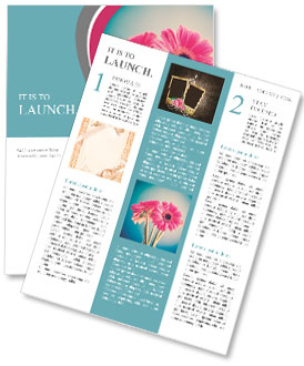 Beautiful pink flower Newsletter Template