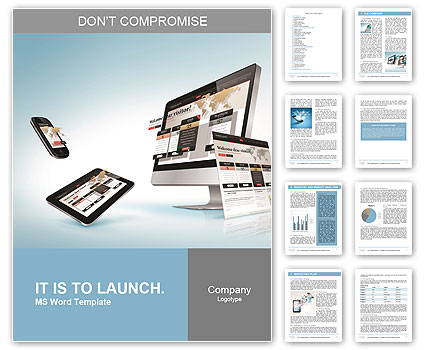 Web design on a monitor Word Template