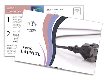 Fork electrical device on a white background Postcard Template