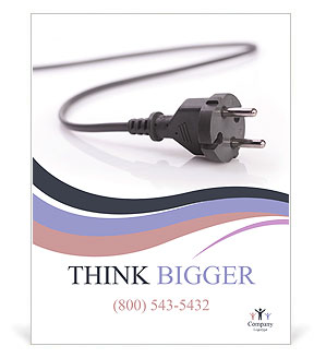 Fork electrical device on a white background Poster Template