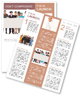 People of different professions are in the background presentation Newsletter Template