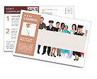 People of different professions are in the background presentation Postcard Template