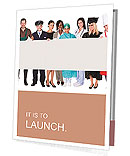 People of different professions are in the background presentation Presentation Folder