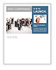 Business people standing in the form of a map of the world Newsletter Template