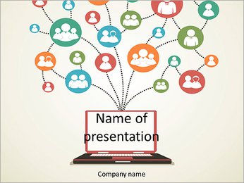 Communication between people through the computer PowerPoint Template