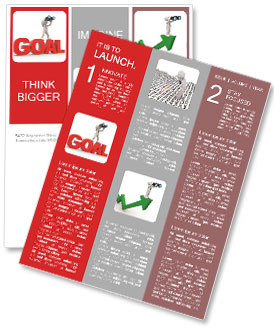 The man looks through binoculars word "goal" Newsletter Template