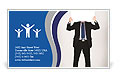 Business man in dark suit holding a blank Business Card Template