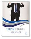 Business man in dark suit holding a blank Poster Template