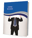 Business man in dark suit holding a blank Presentation Folder